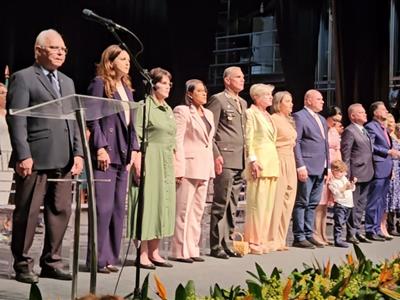 Foto da Notícia: Presidente da OAB-MT prestigia cerimônia de transmissão de faixa para o prefeito de Cuiabá, Abílio Brunini